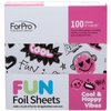 ForPro Professional Collection FUN Cool & Happy Vibes Foil Sheets, Aluminum, Pop-Up Foil Dispenser, Hair Foils for Color Application & Highlighting Services, Food Safe, 5” W x 10.75” L, 100-Count
