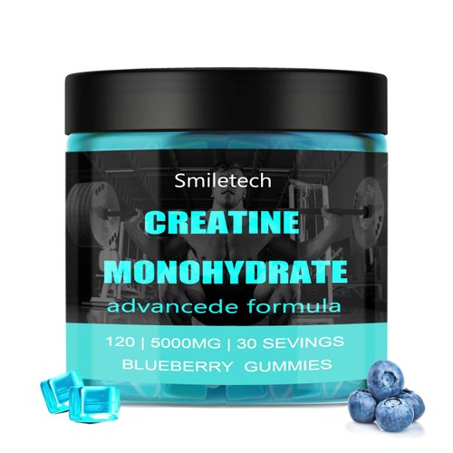 smiletech 5g of Creatine Monohydrate,Creatine Gummy for Men & Women,Muscle Strength,Energy Boost,Pre-Workout Supplement,120 Gummies
