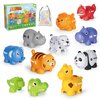 HAPPYMATE Learning Toys for 2 3 4 Year Old, 20 Pcs Number Matching Game with Digital English, 10 Different Animal Figures, Preschool Activities Montessori Fine Motor Toys for Toddlers Kids