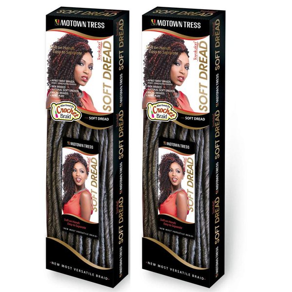 Motown Tress (Soft Dread - 15 Locs - 26 Inch - 2 Packs) - Synthetic Braiding Hair in F1B_33