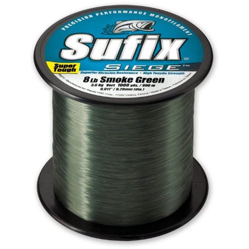 Sufix Siege 3000-Yards Spool Size Fishing Line (Smoke Green, 14-Pound)