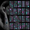 20 Sheets Glow In The Dark Temporary Tattoos Stickers for Adults, Waterproof Blacklight Tattoos Neon Temporary Tattoos for Women Birthday Gifts Glow Party Makeup Supplies Party Favors