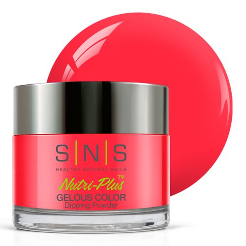 SNS Nail Dip Powder, Gelous Color Dipping Powder - Shy Triplefin (Pink, Red, Orange/Coral, Glow) - Long-Lasting Dip Powder Nail Color Lasts 14 Days - Low-Odor & No UV Lamp Required - 1 oz