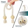 Nieffeiy 2 Pack Magnetic Curtain Tiebacks Cotton Hand Woven Tie Back Decorative Rope Holdbacks for Curtains Draperies No Tools Required, Beige