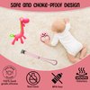 Baby Teething Toy Set - Includes Pink Pacifier Clip, Giraffe Teether & Bear Teether - Silicone Chew Toys for Infants Newborns - BPA Free Freezer Safe