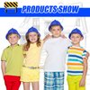 Sumind 48 Packs Construction Party Hats Kids Plastic Worker Helmet Bulk Toy for 3-8 Years Children Dress up Party Supplies(Blue)
