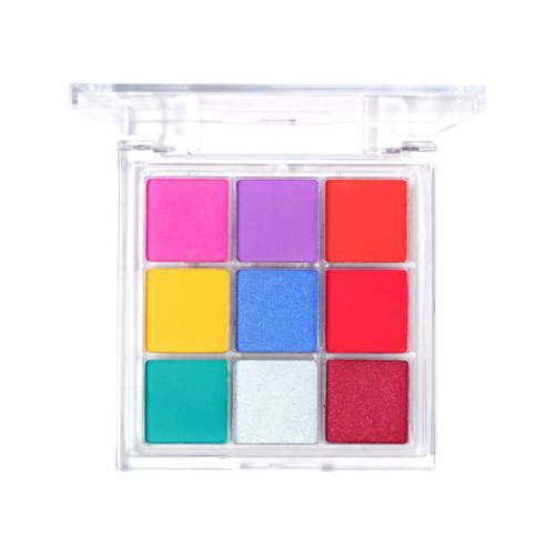 Ruby Kisses Eyeshadow Palette Highly Pigmented Eye Makeup 9 Shades Matte Shimmer Metallic Eyeshadow Palette, Festival Eye Makeup (Candy Pop)