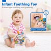 Jyusmile Baby Sensory Teething Toys Set, Montessori Baby Toys 6-12 Months, Incl Newborn Rattle Teether & Baby Blocks & Soft Stacking Rings, Ideal Baby Boy Girl Gifts, Infant Toys 0-3-6-9-12-18 Month