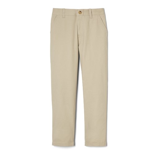 French Toast Boys' Adjustable Waist Straight Fit Stretch Twill Chino Pant, School Uniform Khaki, 12
