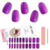Kalolary Purple Gel Nail Wrap Strips, Purple Mirror Full Nail Wrap Gel Nail Art Polish Sticker Long-Lasting Gel Nail Wrap with Nail File and Stick（UV/LED Lamp Required）