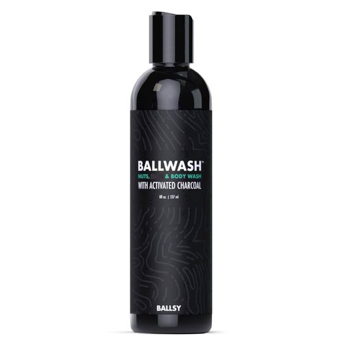 Ballsy Ballwash Charcoal Body Wash for Men - Moisturizing Men’s Bodywash with Coconut Oil – Soap for Men & Great for your Most Intimate Areas, 8oz