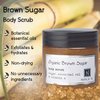 Organic Brown Sugar Body Scrub Made in USA with Essential Oil and Vitamin C by Nabila K - Exfoliate and Moisturize for Smooth Skin - Luxury for Women & Men, 3 oz