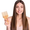 OIIKI Bamboo Combs for Afro Hair, Beard Pick for Men, Wide Tooth Comb for Curly Wavy Thick Long Hair, Women's Hair Styling Accessories (2pcs)