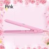 Ceramic Mini Hair Curler Straightener Flat Iron for Short Small Curling Tiny Irons Travel Size Bangs 2 in 1 Straightener Tourmaline Plate Beauty Heating Heats Up Fast (Pink)