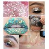GL-Turelifes 30ml Sequins Chunky Glitter Liquid Eyeshadow Glitter Body Gel Festival Glitter Cosmetic Face Hair Nails Makeup Long Lasting Sparkling Easy to Apply, Easy to Remove (#05 Peacock Blue)