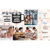 LiqCool Gifts for Parents, Parents Christmas Gifts Ideas from Daughter Son, 14 Oz Daddy & Mommy Est 2025 Mug with Gift Card, Cool Gifts for New Parents on Mother's Day Father's Day(Black&White)