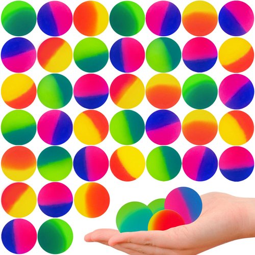 Irrmshr 40 Pcs Bouncy Balls for Kids,32 mm Rubber High Bouncy Balls,Bright Assorted Multi Color Bouncing Balls for Boys Girls,Kids Party Favors,Carnival Prizes
