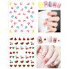 HAIIDOAK 16 Sheets Nail Stickers with Tweezer, Self-Adhesive 3D Nail Decals for Women, Kids, and Little Girls - Manicure Accessories Set for Stylish Nails