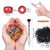 Snoghmil 1605pcs Hair Braid Kit Including 600pcs 9x6mm Glitter Pony Beads, 1000pcs Elastic Rubber Bands, and 5pcs Quick Beaders