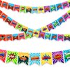 Colarr 4 Pieces Hero Party Decorations Boys Birthday Hero Theme Birthday Banner Reusable Hero Garland Decor Swallowtail Flag Kids Party Banners for Kids Boys Baby Shower Party Supplies Wall Decoration