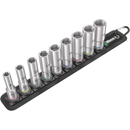 Wera 5004545001 Belt B Deep 1 socket set, 3/8" drive, 9 pieces