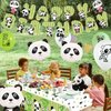 Panda Party Decorations, Includes Panda Happy Birthday Banner, Panda Balloons, Tablecloth, Cupcake Toppers, Panda Party Supplies for Kids Boys Girls Panda Theme Birthday Party, Baby Showers Party