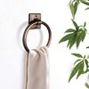 Monarch Abode 17089 Metal Round Towel Ring Holder Hand Hammered Bathroom Hardware, 7 inch, Antique Copper Finish