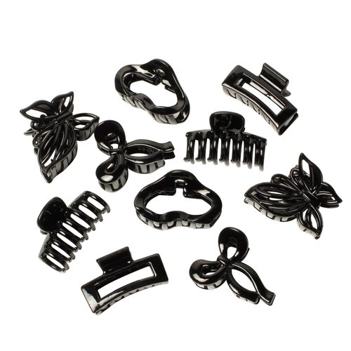 20 Pcs Small Hair Claw Clips for Women Girls 1.7 inch Plastic Small Claw Clips Black Hair Claw Tortoise Hair Jaw Clamp Hair Accessories