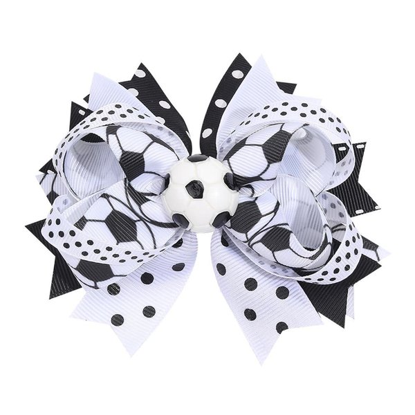 Sports ball class hairpin Hair Clips Bow Sports Bow Hair Barrettes Clips Girls Baseball Bow Hair Pin.(FJ69) (Football)