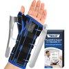 Wrist Brace with Thumb Spica Splint - Adjustable Thumb Wrist Support for Arthritis, Sprains, Tendonitis, Ligament Injury, Carpal Tunnel, De Quervain's Tenosynovitis and Protection fit Women & Men (Left Hand)