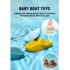 3 PCS Silicone Swimming Boat, Summer Toy, Bath Boat, Floating Shark Boats for Bathtub BPA-Free Teether Stacker Bath Toy Set for Baby Toddlers