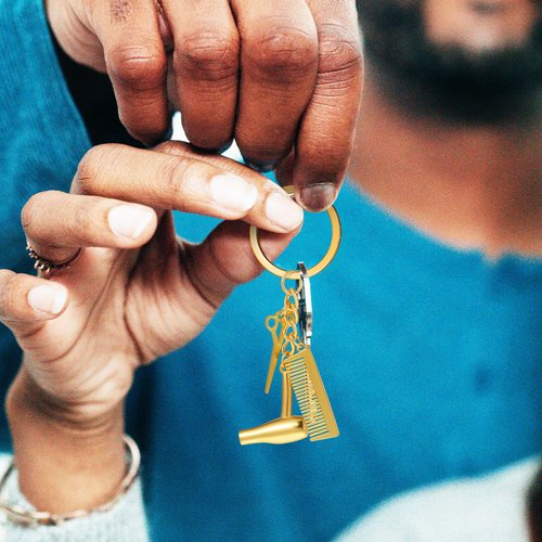 Key Chains for Car Keys, 20 Pcs Cute Keychain Charms Hair Stylist Hair Salon Accessories Hairdresser Hair Keychain Rings for Hair Dryer