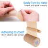LotFancy Self Adhesive Bandage Wrap, 6 Pack, 4 in x 5 Yards, Non Woven Elbow Cohesive Bandage, First Aid Medical Tape for Ankle, Knee & Wrist Sprains, Tan Color