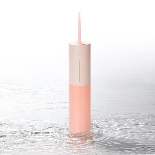Cordless Water Flosser, Professional Dental Oral Irrigator with Adjustable Stepless Press, Portable Water Teeth Cleaner Picks for Home Travel (Pink)