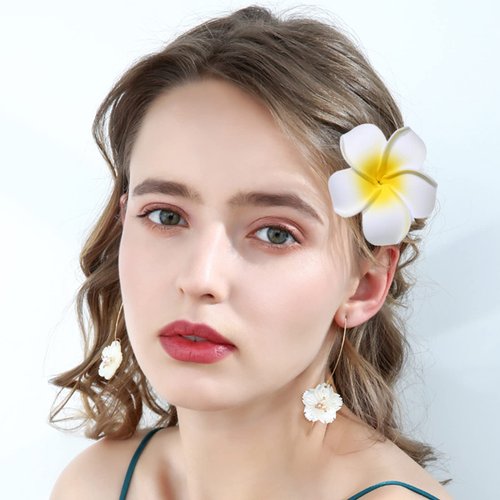 12 Pcs Plumeria Hair Clips Flower Barrettes Floral Headpiece Hair Pins Hairpins Hairclips Women Multicolor Hawaiian Luau Tropical Wedding Vacation Beach Party Decorations Cosplay Hair Accessories