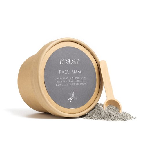 Desesh Bulk Powdered Mineral Beauty Mud Mask, US-Made, No Artificial Colors Or Fragrances, Plastic Free, Vegan, Cruelty Free, Spa Quality Natural Ingredients (Clay & Charcoal)