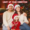 tgosomt Santa Hat, Light up Christmas Hat, Santa Hat with LED Lights, Flashing Santa Hat for Adults & kids Christmas Gifts