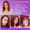 99j Burgundy Lace Front Wigs Human Hair 13x4 Transparent Hd Lace Front Wigs Human Hair Pre Plucked Bob Wig Human Hair Straight Bob Wigs For Black Women With Baby Hair Red Wig Human Hair 16 Inch