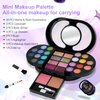 Color Nymph Travel Makeup Palette with Mulit-Colors Eyeshadows,Concealer, Body Glitter,Lip Glosses,Blush,Highlighter,Makeup Applicators And Mirror