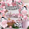 Amandir 115PCS Cow Party Decorations Pink Cow Balloon Garland Arch Kit with Cow Print Balloons Happy Birthday Banner Cake Topper for Girl Baby Shower Farm Animals Cow Themed Birthday Party Supplies