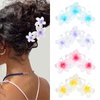 CURASA 4Pcs Flower Claw Clips Hawaiian Flower Hair Clips for Women Girls Plumeria Hair Clip Hibiscus Hair Claw Clips for Thick Hair Flower Claw Clip Pearlescent Summer Hair Accessories for Women