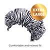 DONNA ARGAN Patterned Sleep Cap Hair Sleep Shower Cap Bonnet Satin Bonnet for Sleeping Hat XL Zebra Black