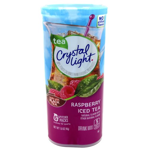 Crystal Light Raspberry Iced Tea, 12-Quart 1.6-Ounce Canister (Pack Of 2)