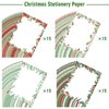 AnyDesign 60Pcs Christmas Stationery Paper 4 Design Christmas Green Plants Border Letterhead Winter Decorative Writing Paper for Xmas Notes Greeting Cards Invitation Office School Printing, 8.5 x 11"