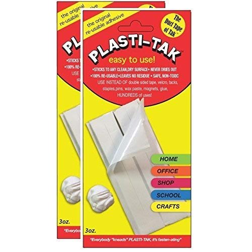 Plasti-Tak The Original Re-usable Adhesive Putty 3oz, Pack of 2