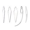 5 Pieces Interlocking Crochet Needle Set - Sisterlocks Craft Accessories for Dreadlocks, Locs, Hair Extensions, and Tightening (Silver)