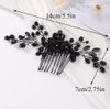 Missgrace Women Handmade Gothic Black Full Rhinestones Side Hair Comb Prom Party Special Occasion Punk Headpiece Black Women Rhinestones Hair Accessories for Women Gilrs (Black 5)
