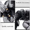 Nuorest 2PCS Mesh Flower Elastic Hair Ties, Leaf Embroidery Acrylic Rhinestone Hair Band, Black Ponytail Holders, Elegant Hair Scrunchies, Hair Accessories for Women, Girls for Parties, Daily Use