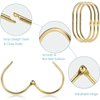 Goowin Shower Curtain Rings, 12 Pcs Shower Curtain Hooks, Oval Snap Shower Rings for Curtain, Metal Gold Shower Curtain Rings Rust Proof, Glide Smoothly Shower Hooks for Shower Curtain Rod (Gold)