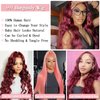 Ding Dian 99j Burgundy Lace Front Wigs Human Hair 28 Inch 13x4 Body Wave Lace Front Wigs Human Hair Glueless Wigs Human Hair Pre Plucked Pre Cut Red Lace Front Wigs Human Hair 180 Density for Women
